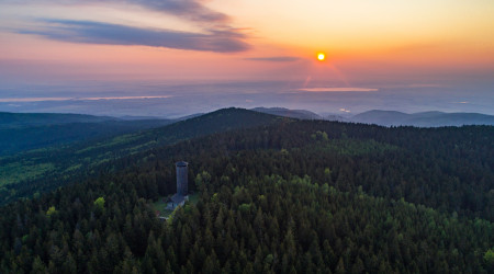 Východ slunce na Borůvkové hoře