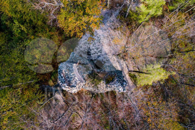 Zřícenina hradu Kaltenštejn z dronu